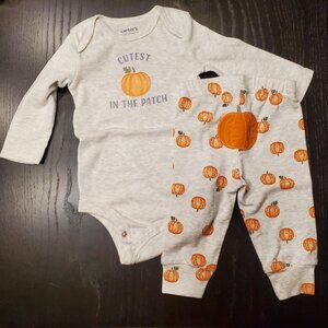 Carter's baby 3-6 month NWOT Pumpkin Onesie & Pants Set